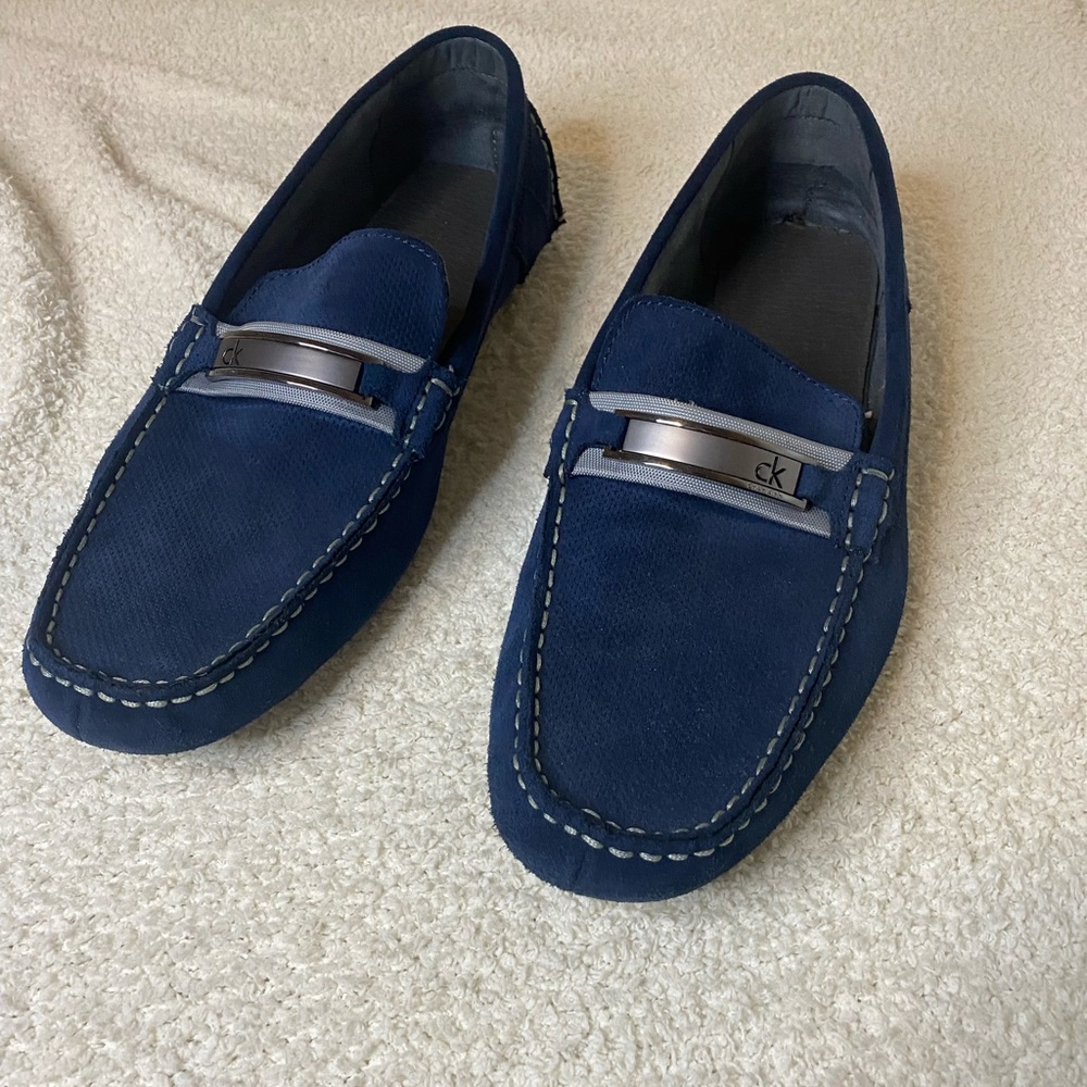 Calvin Klein Blue Marcell Perforated Suede Drivers